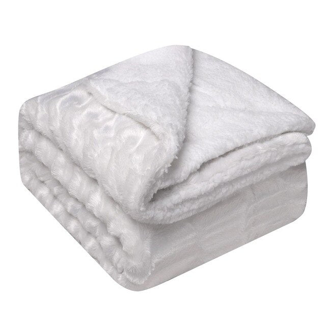 Thickened Double Layer Lamb Down Long Plush Tie dyed Brushed Fleece Blanket