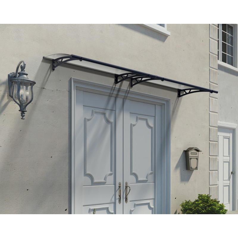 Marquise de porte Altair gris foncé 302 x 91,5 cm CANOPIA