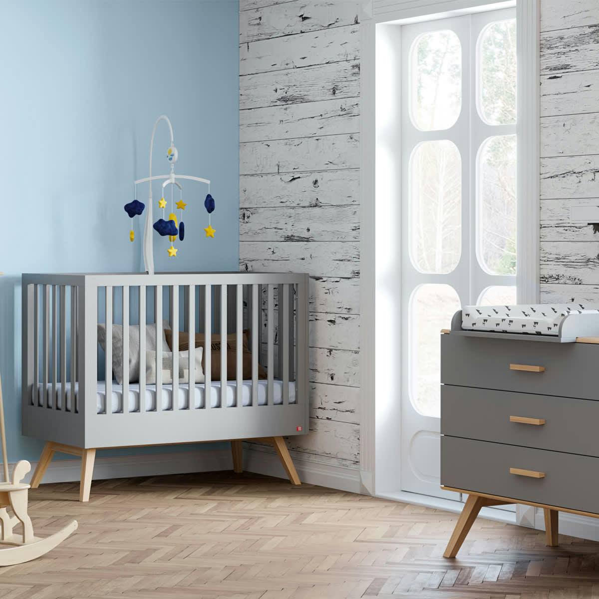 NAUTIS - Lit bébé 60x120 gris