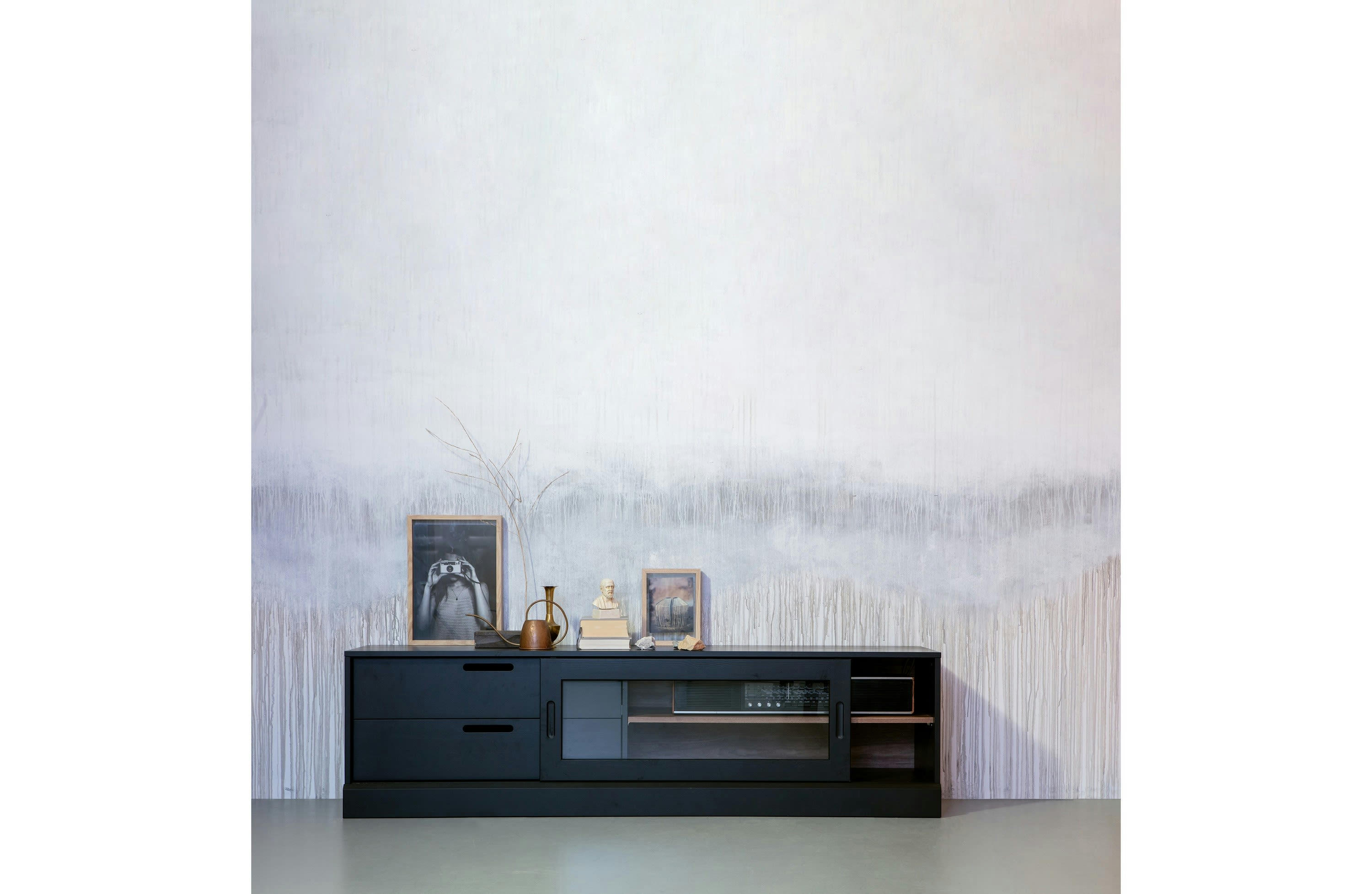 JAMES - Meuble tv en bois noir