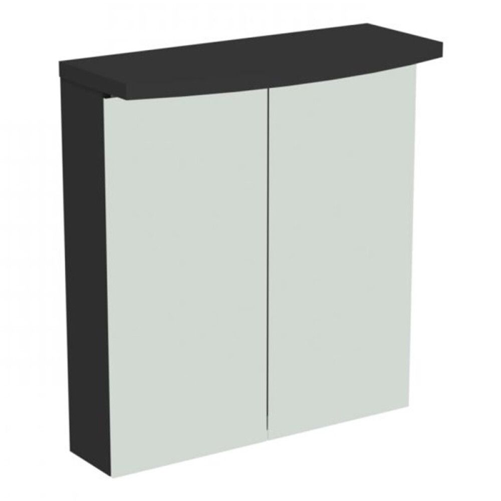 SPEILSKAP RUNDET LYSRAMPE CAMARGUE SKÄRGÅRD SVART 60 CM