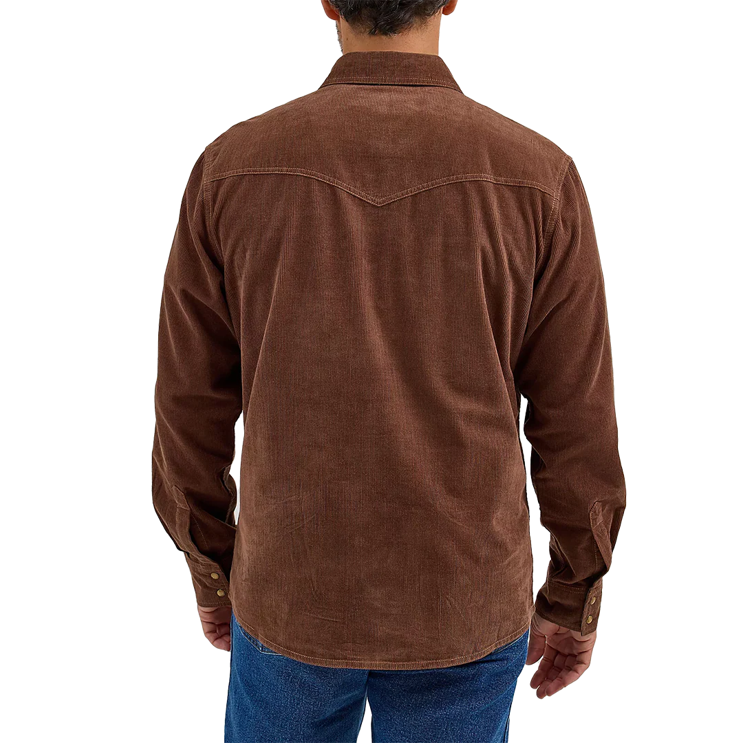 Мужская рубашка Wrangler Retro Premium Western из вельвета с длинными рукавами и кнопками