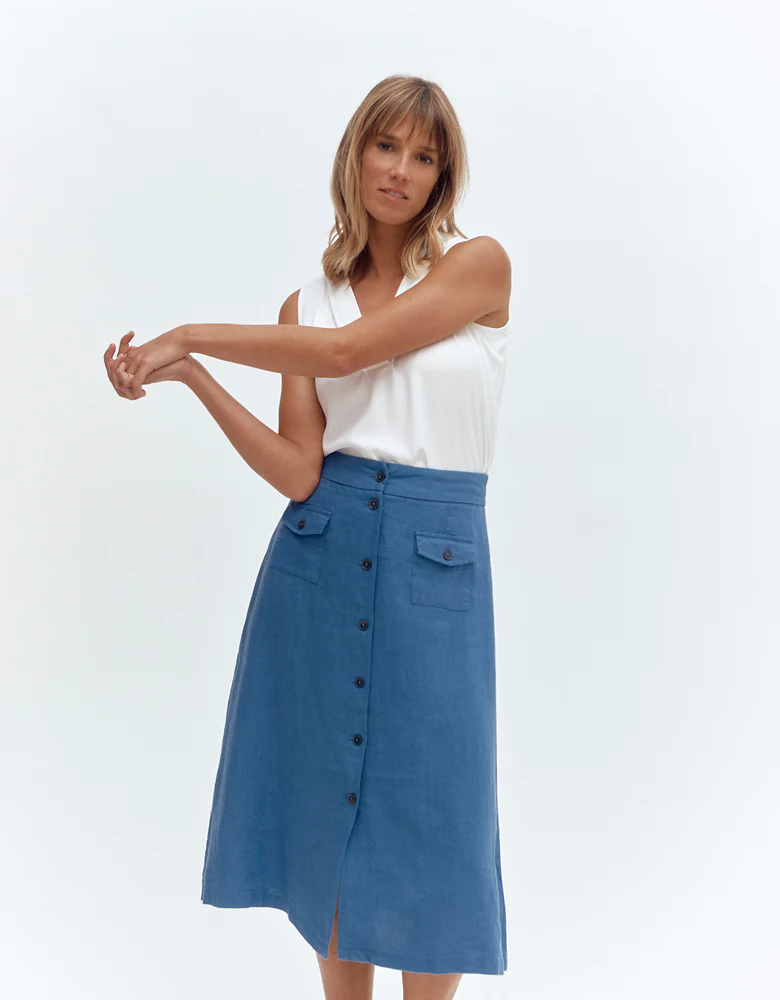 Jupe longueur midi boutonnée JAMILA87/87244/306