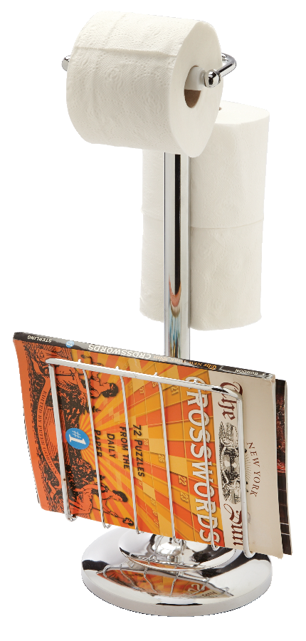 Peerless Toilet Paper Holderwith Magazine Holder, 21.5 x 7.5-in