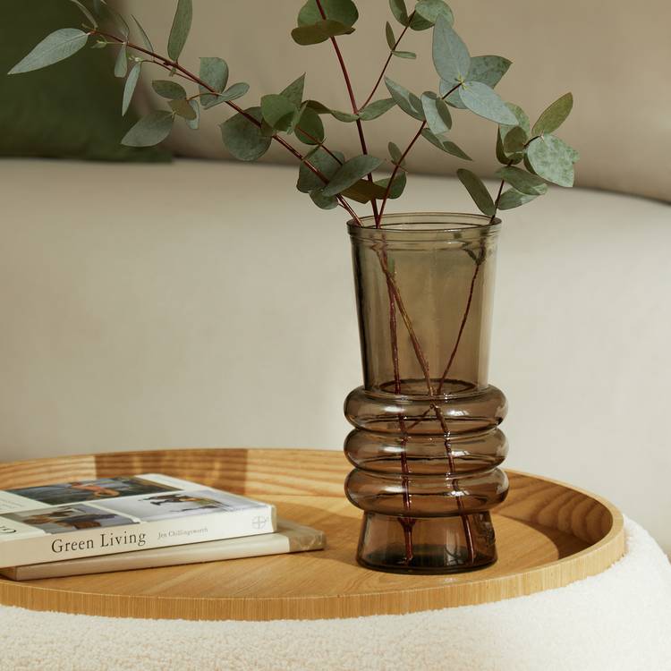 Habitat Anillo Glass Vase - Brown