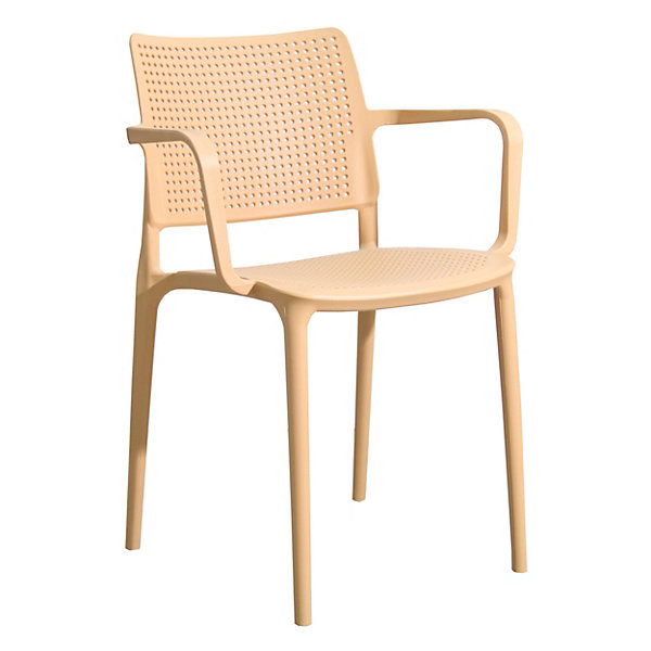 Lot de 4 chaises de terrasse en plastique jaune clairOviala