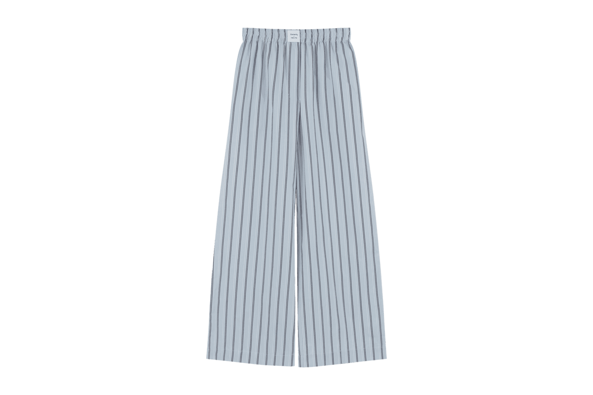 noo.ma Tala pyjamabroek Baby Blue - 100% biologisch katoen, gestreept, met zakken