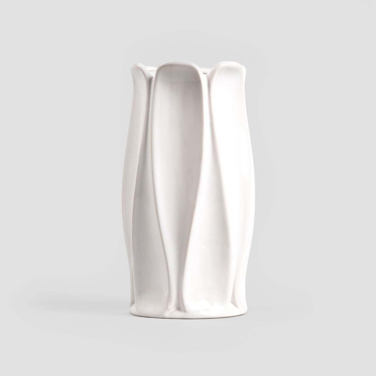 Wazon NOVO biały w geometryczny wzór 11,2x24,50 cm