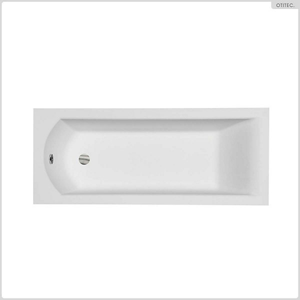 Baignoire rectangulaire - 160 x 70 cm - avec Habillage Polystyrène - Pieds - Vidage Chrome - SHEA SLIM