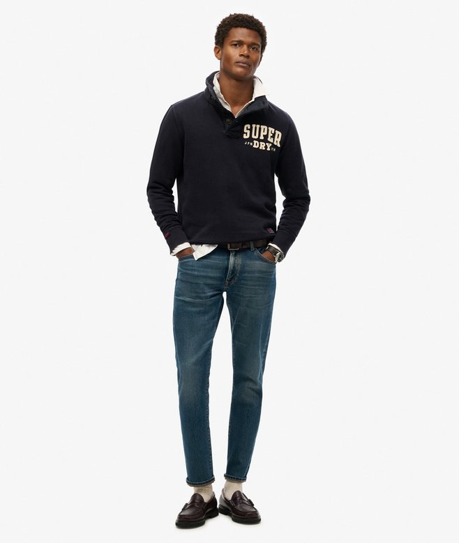 Vintage Athletic Henley Sweatshirt