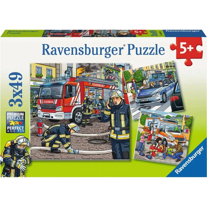 Puzzle 3er-Set Feuerwehreinsatz