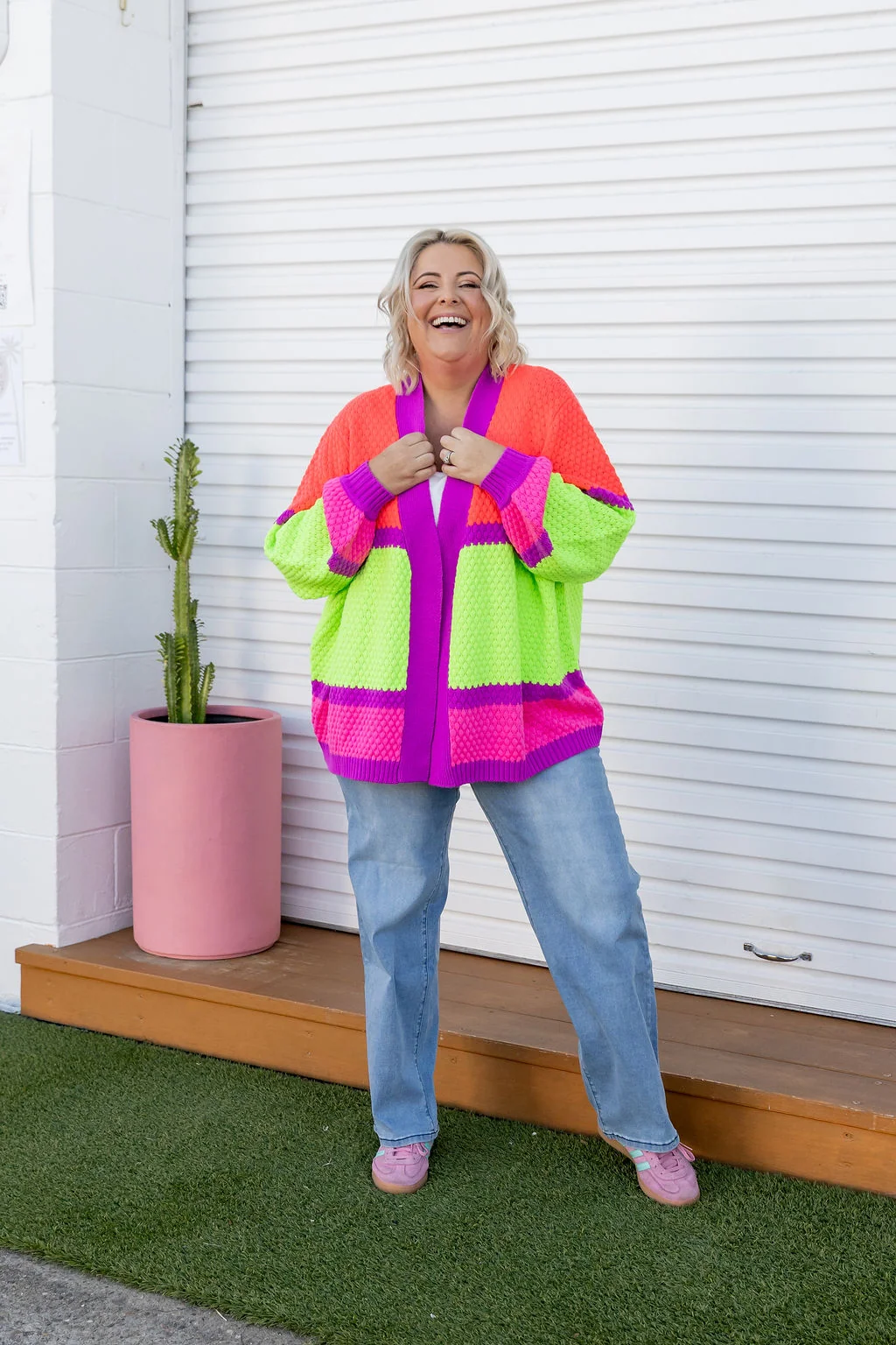 Marbelle Knit Cardigan in Fluro Mix