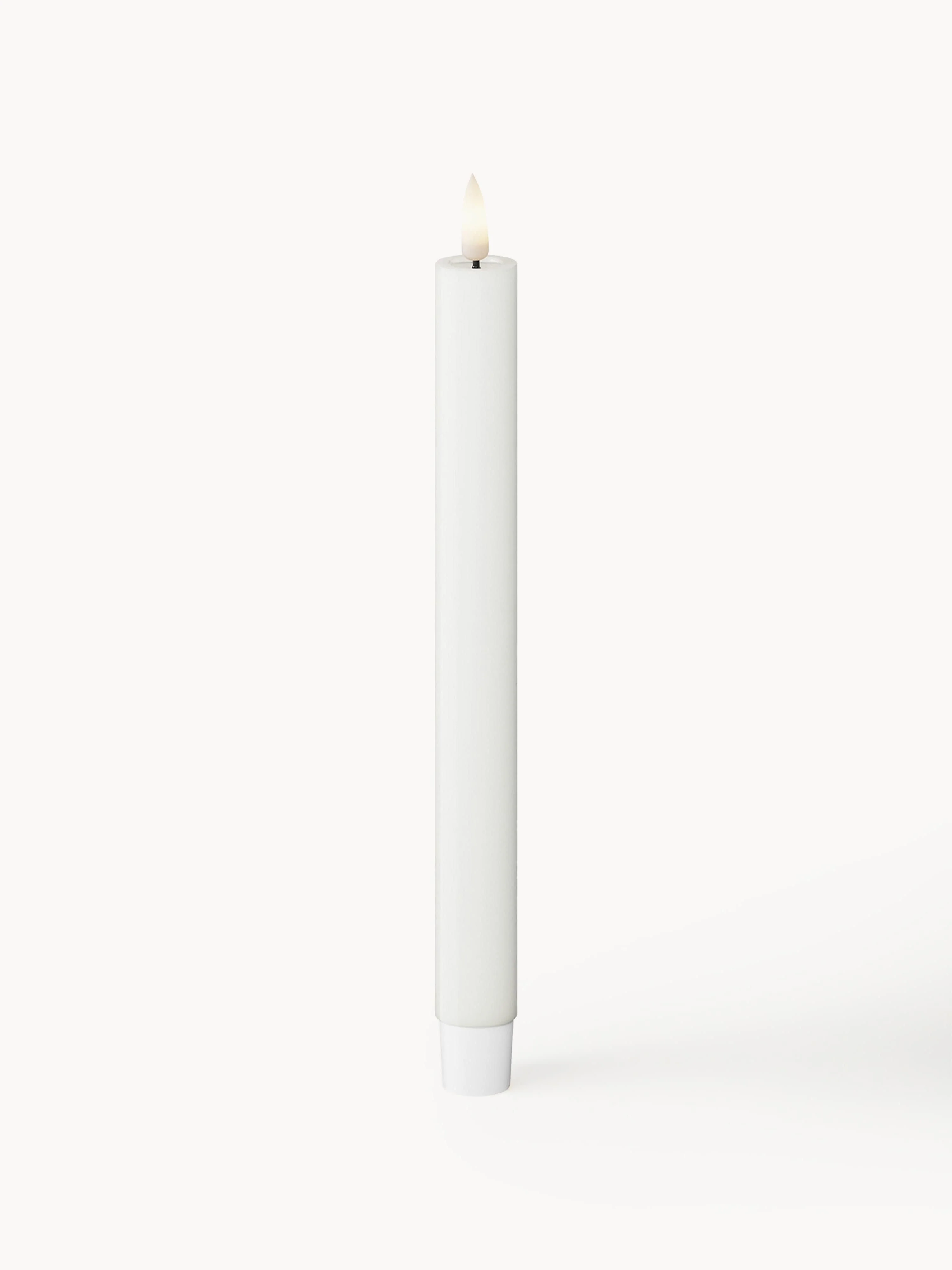 Handgefertigte LED-Stabkerzen Real Flame, H 24 cm, 2er-Set