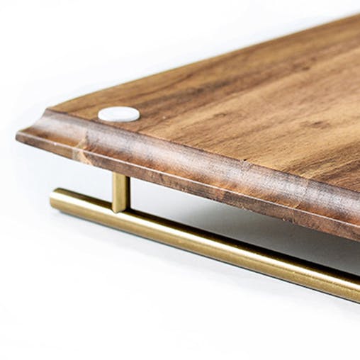 SOGA Brown Rectangle Acacia Wooden Serving Tray Board 30cm