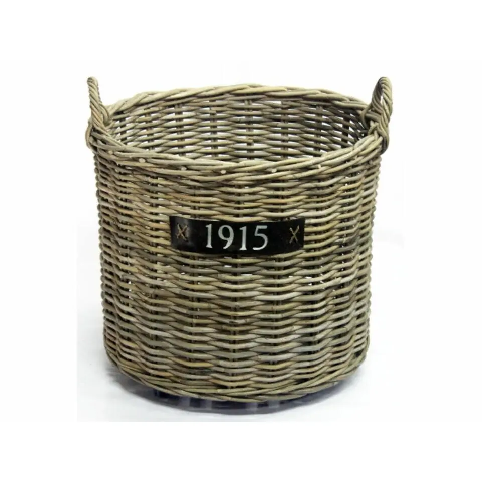 Van der Leeden Opbergmand - bruin - rond - D65 x H60 cm - rotan