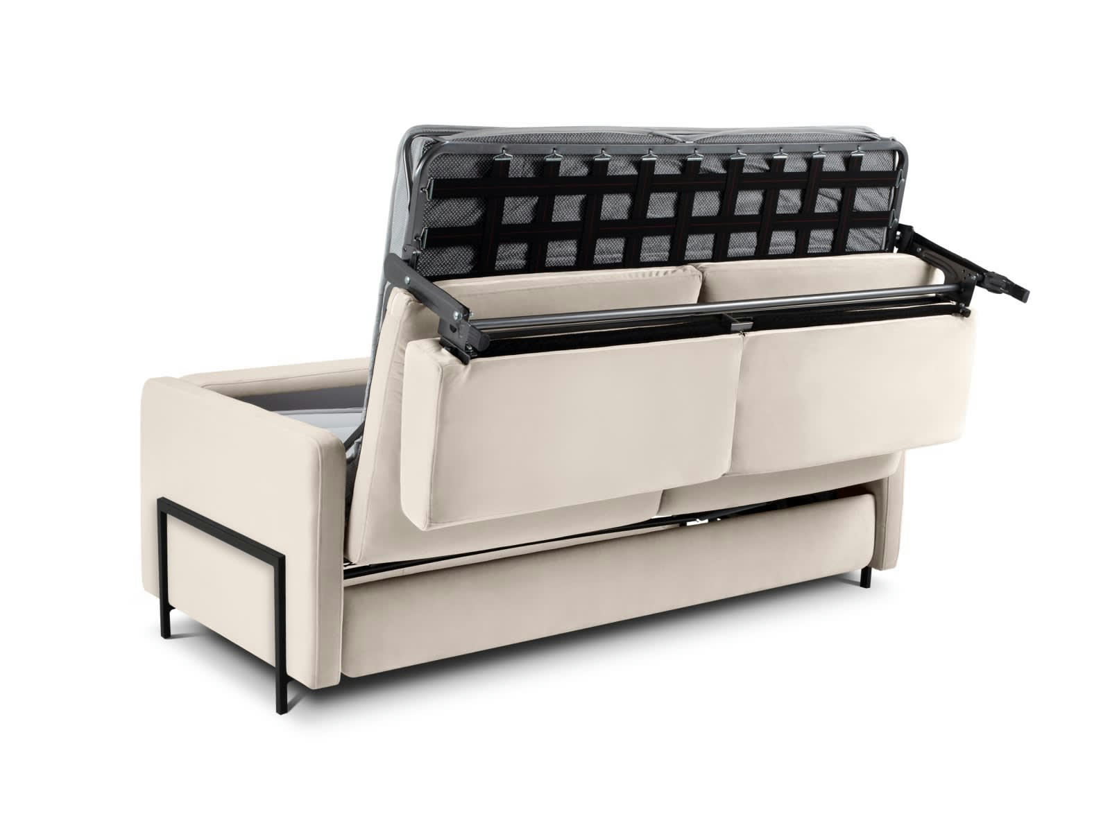 YANIS - Canapé Convertible 3 places en Velours Beige