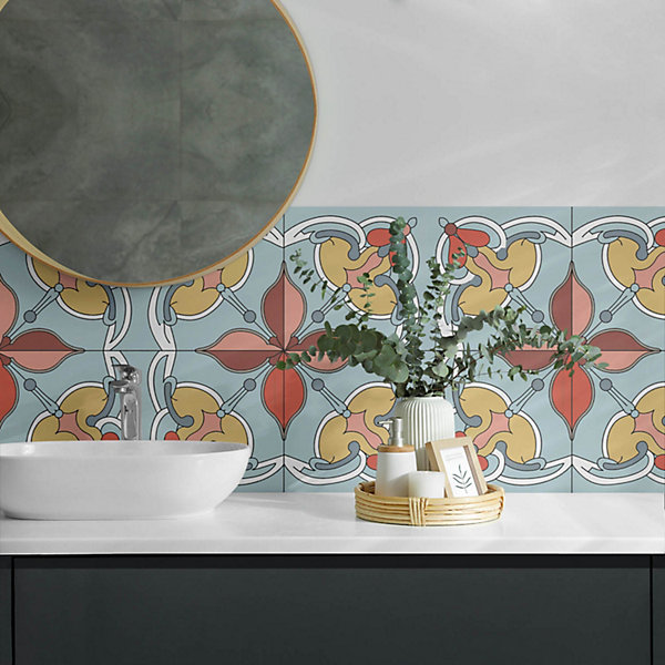 Panneau Mural Wallfluent 100x50 cm Motif Floral En Arrière-Plan 1 pièce
