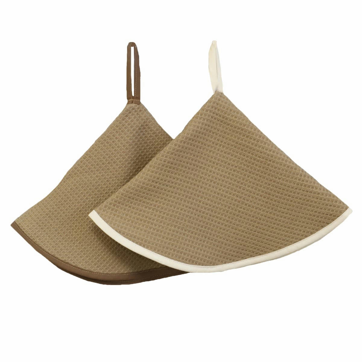 AMBIANCE - Lot de 2 essuies mains en coton taupe