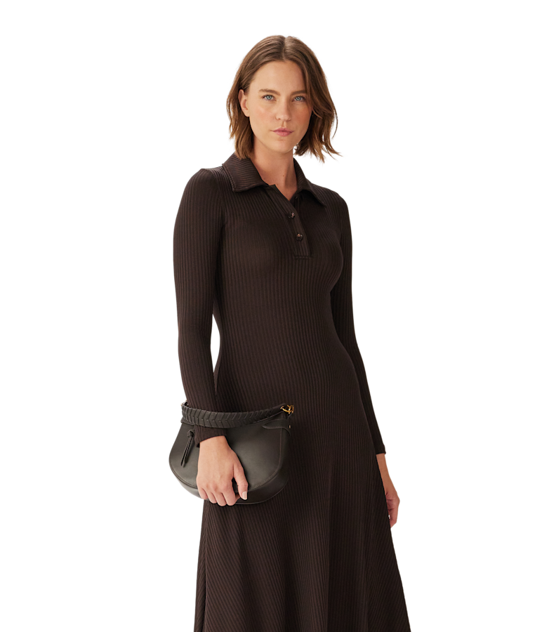 Brunswick ribbed jersey dress