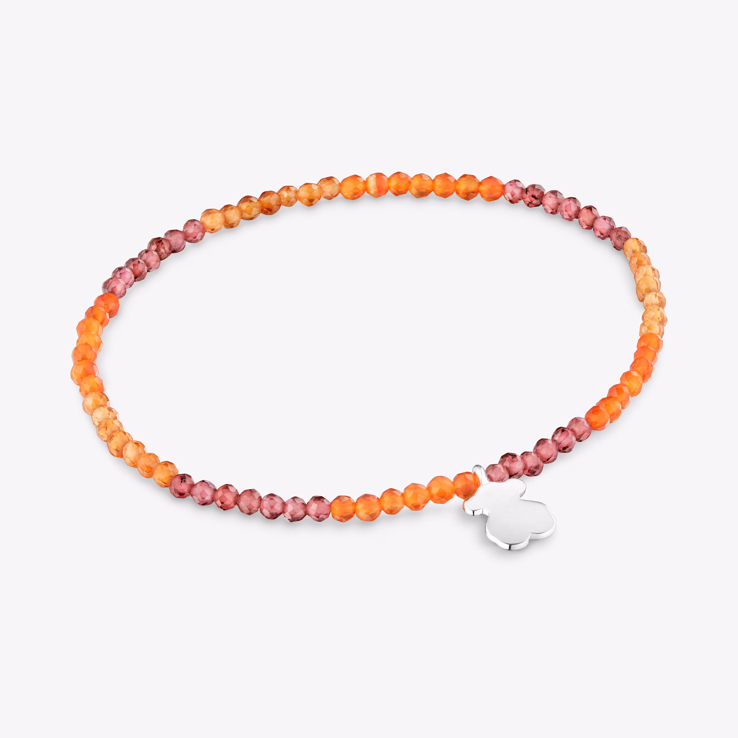 Pulsera elástica con gemas naranjas y oso de plata TOUS Motivos