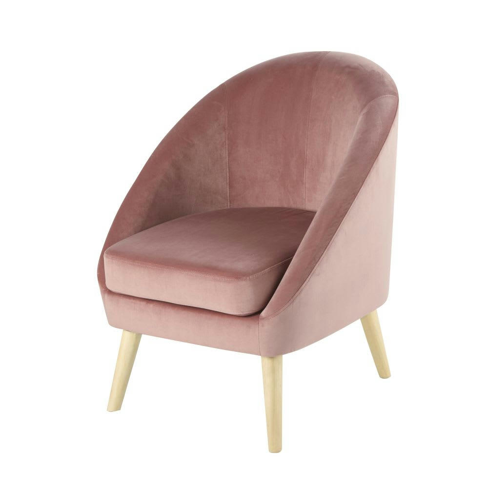 Suzie - Fauteuil en velours rose foncé