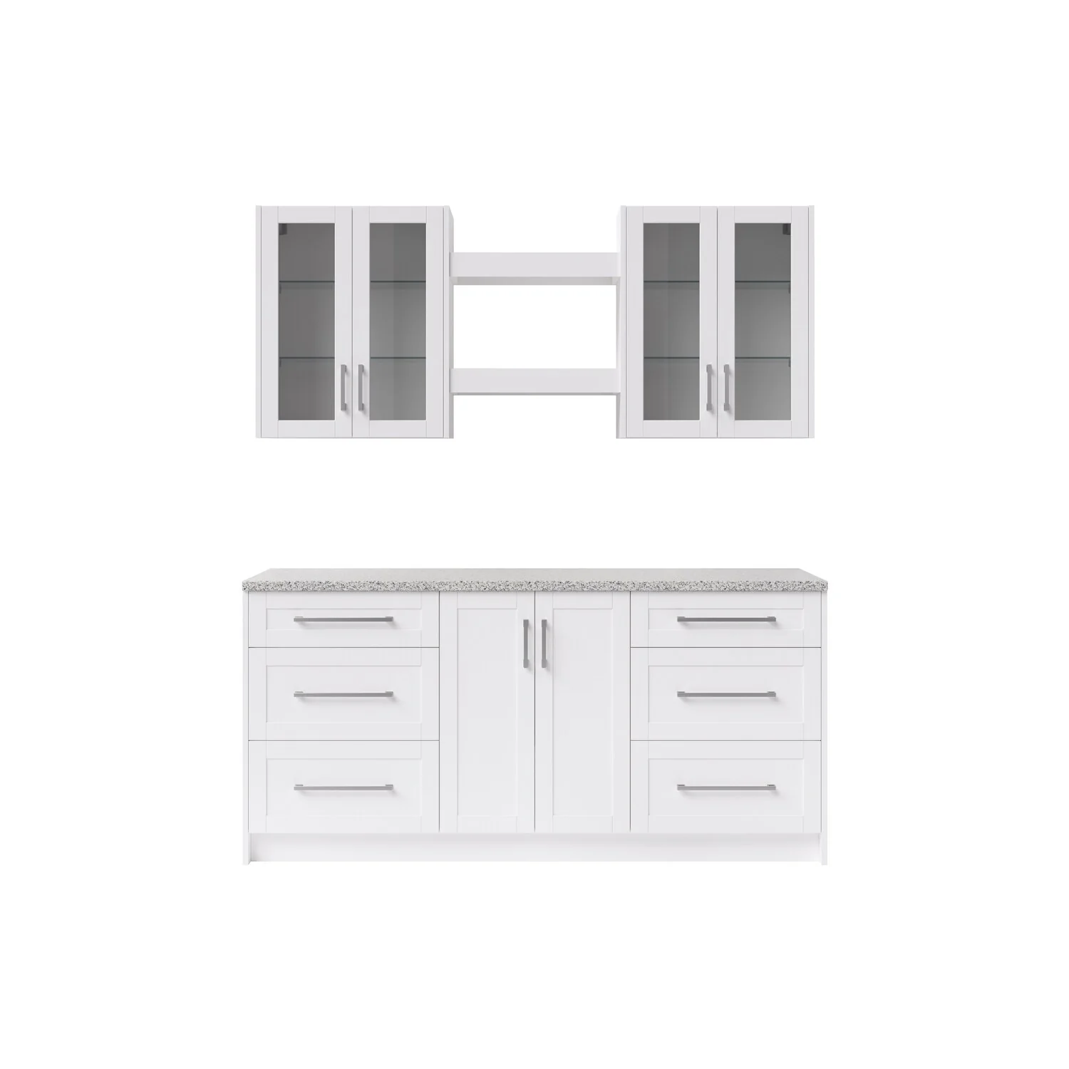 NewAge Products 24 Home Bar 6 Piece Cabinet Set - Granite Countertop Included