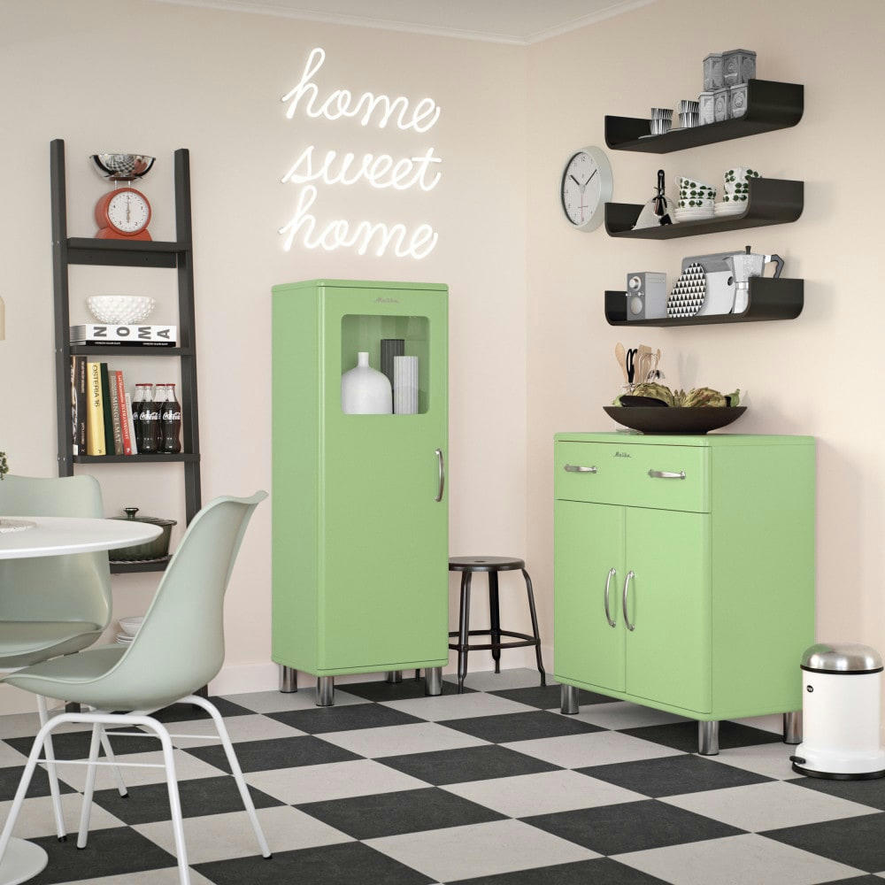 MALIBU - Colonne de rangement vintage H143cm vert