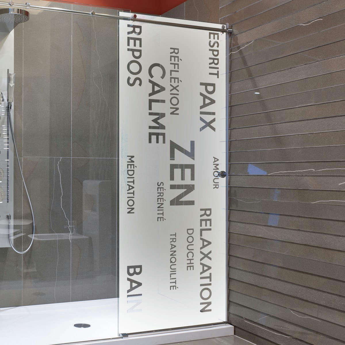 - Film Occultant zen amour bain pour Vitre/Douche 185X65cm