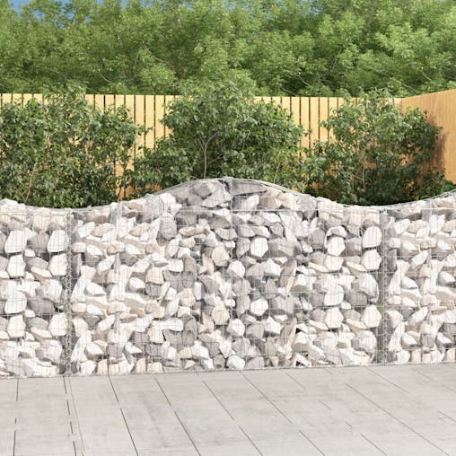 NNEVL Arched Gabion Baskets 4 pcs 200x30x100/120 cm Galvanised Iron