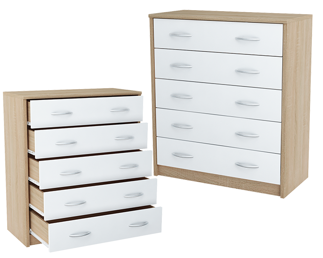 Komoda K018 Dąb Sonoma-Biały 85x74x35 cm Bestseller