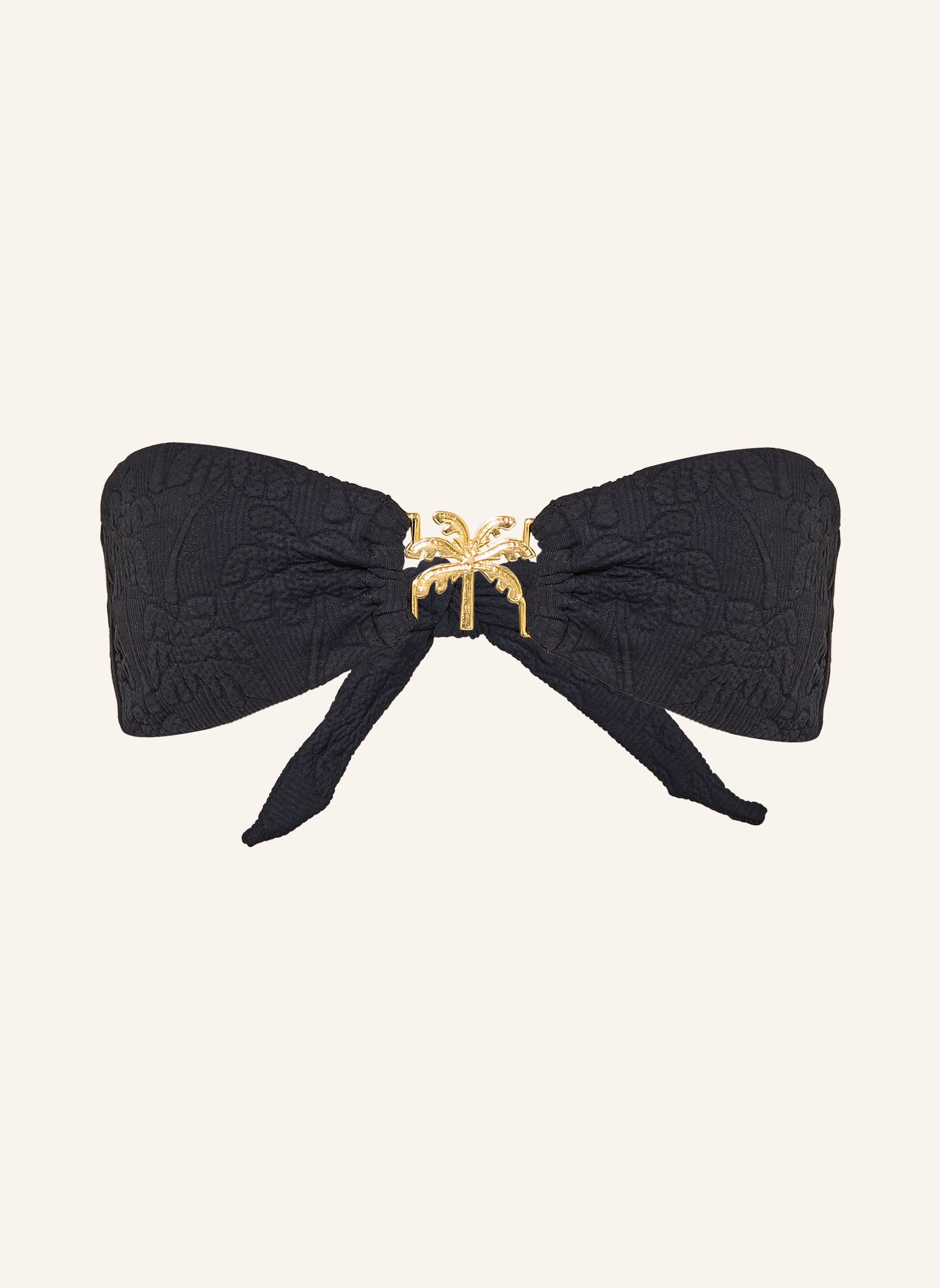 FARM RIO Bandeau-Bikini-Top BLACK PALM TREES