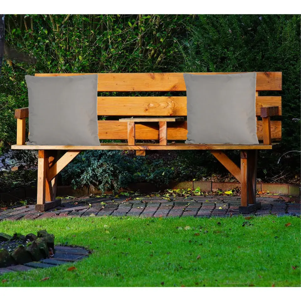 Anna's collection buiten/tuin kussens - grijs - 45 x 45 cm