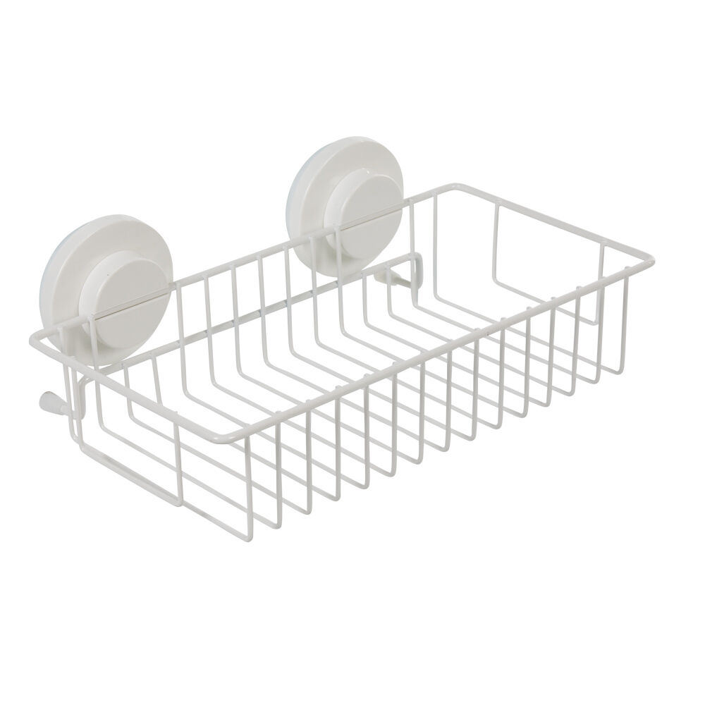Panier serviteur de douche à ventouse blanc
