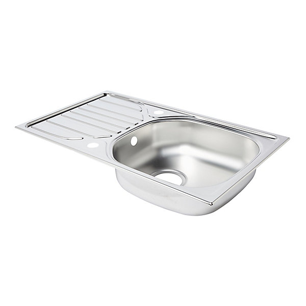 évier de cuisine à encastrer 1 bac Turing inox satiné