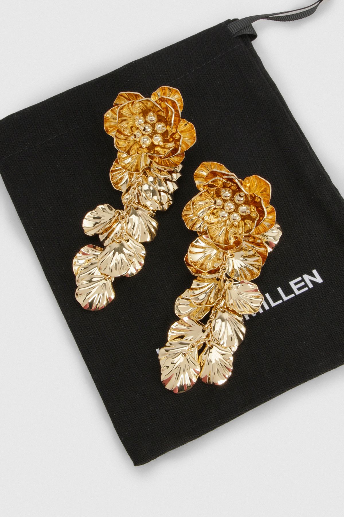 KarenMillen Textured Flower Drop Earrings