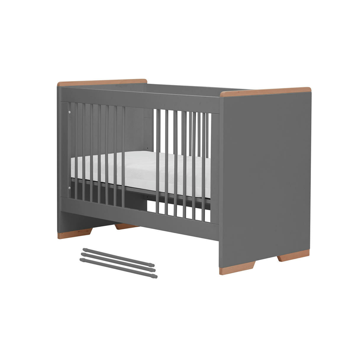 SNAP - Lit bébé 60x120 gris naturel