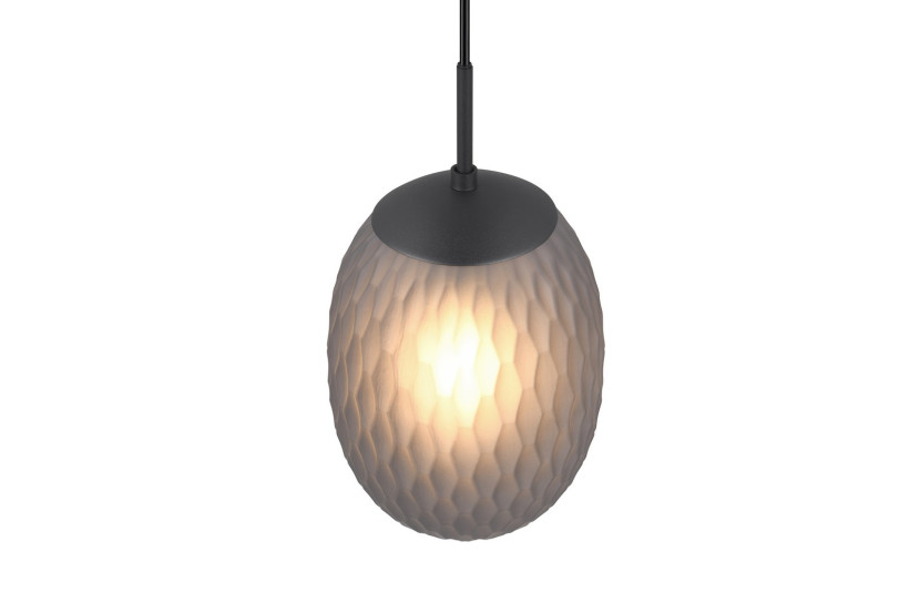 Lampa wisząca czarna-dymiona FACETTE 1xE27x25W wym: 150x17x17 cm Trio