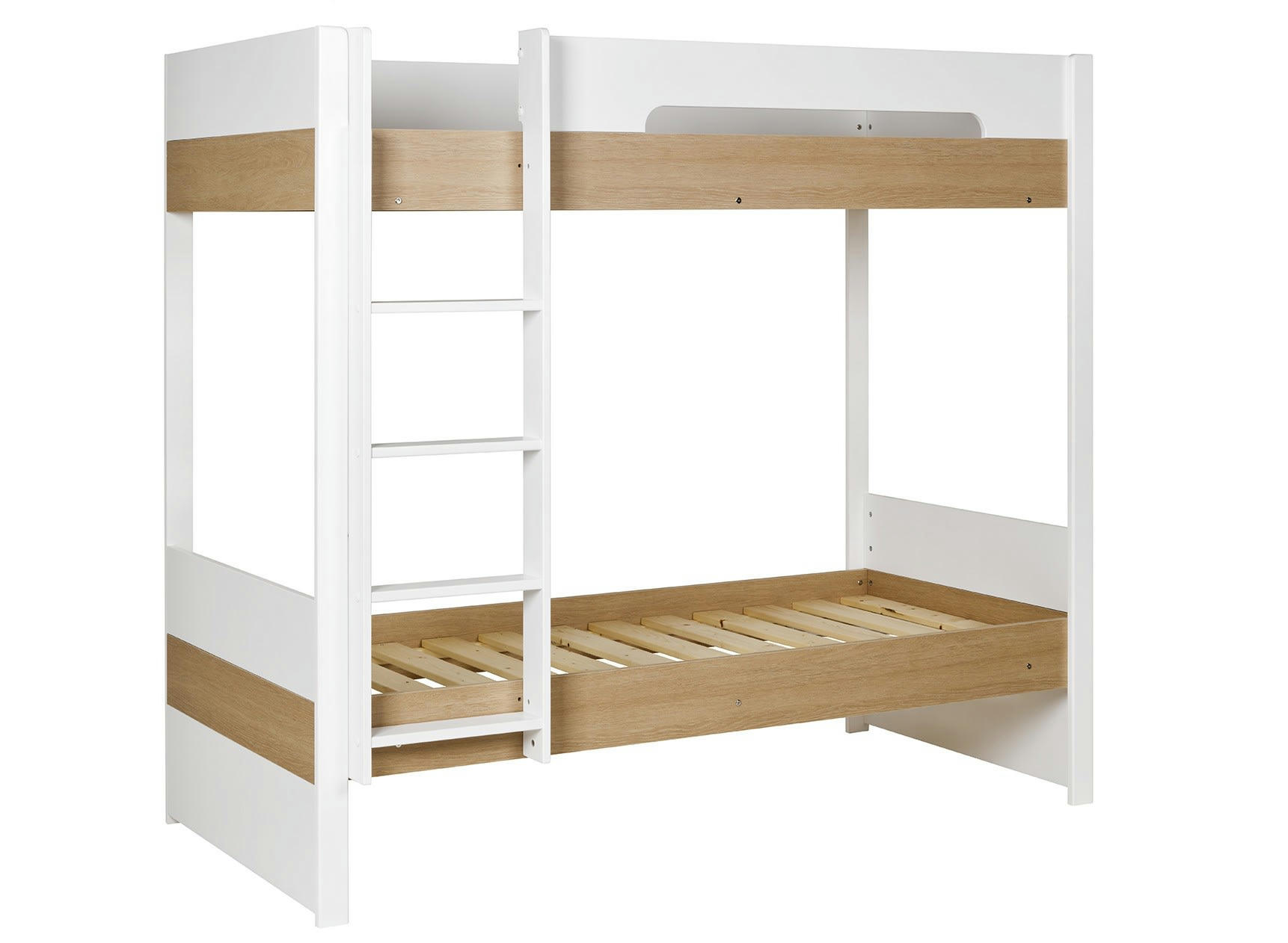 PRADO - Lit superposé 90x200 PRADO Blanc et Chêne Clair