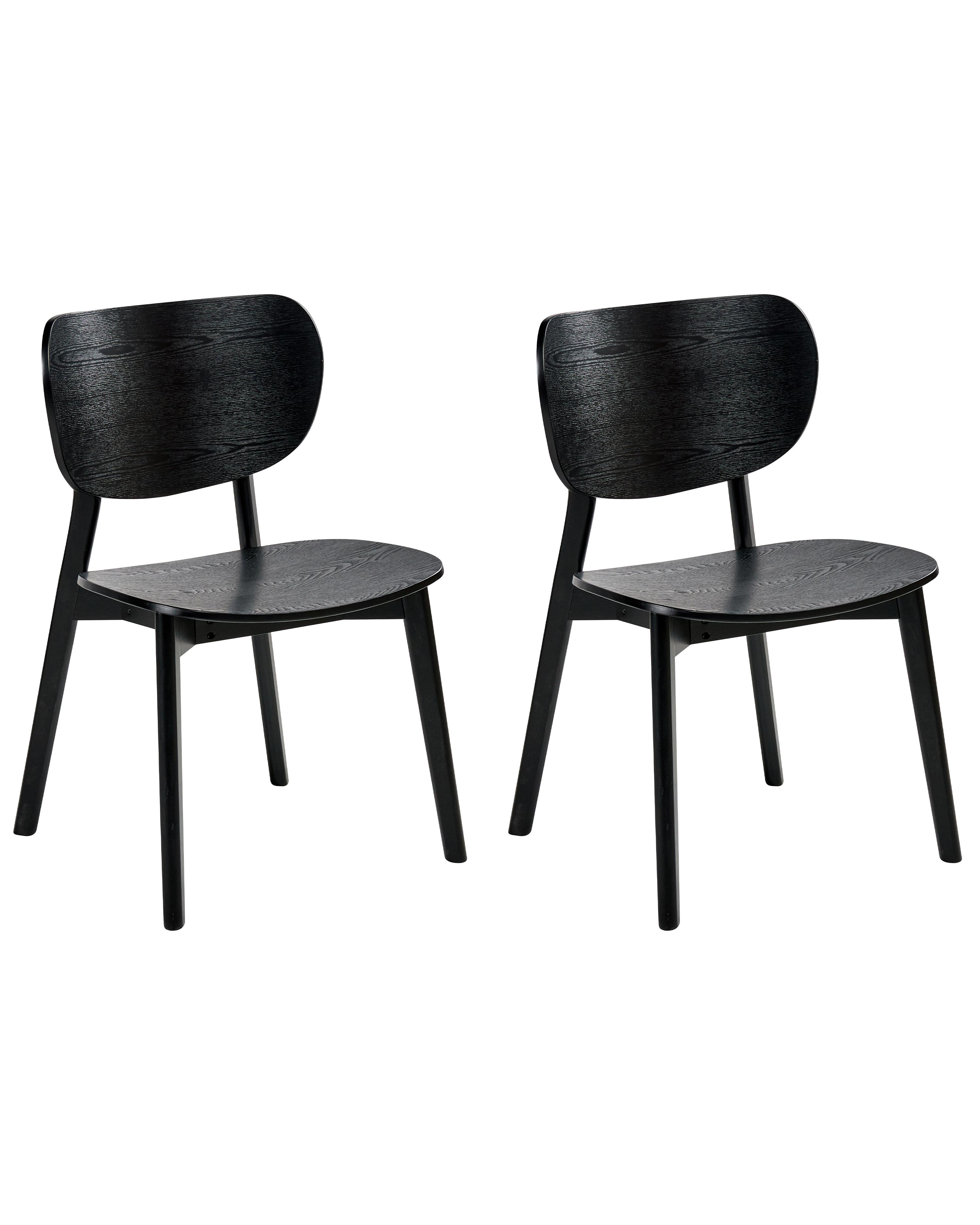 Set of 2 Dining Chairs OVERLY Wood Black