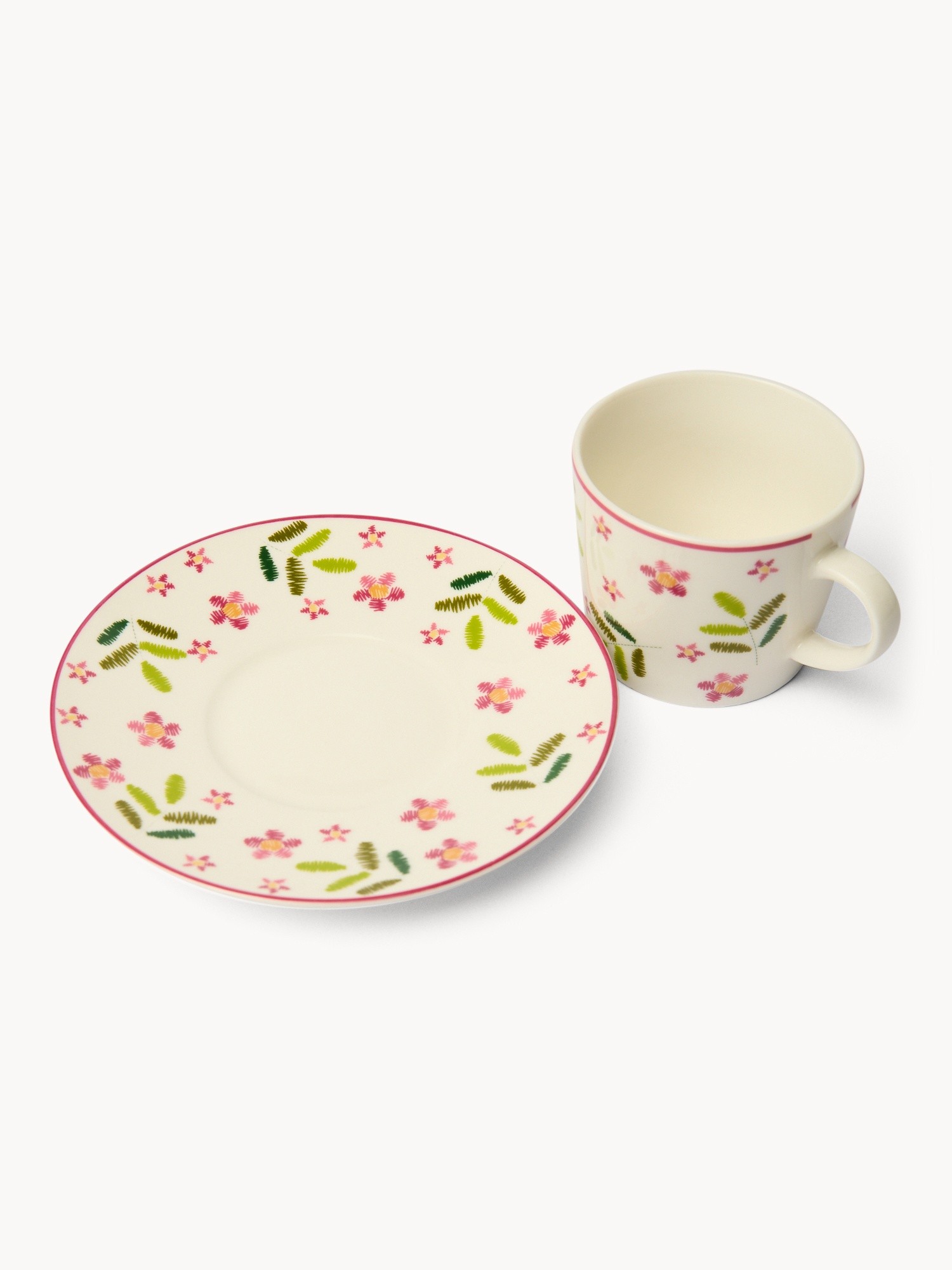 Tazza caff&egrave; in new bone china motivo rose - Prezzo di lancio