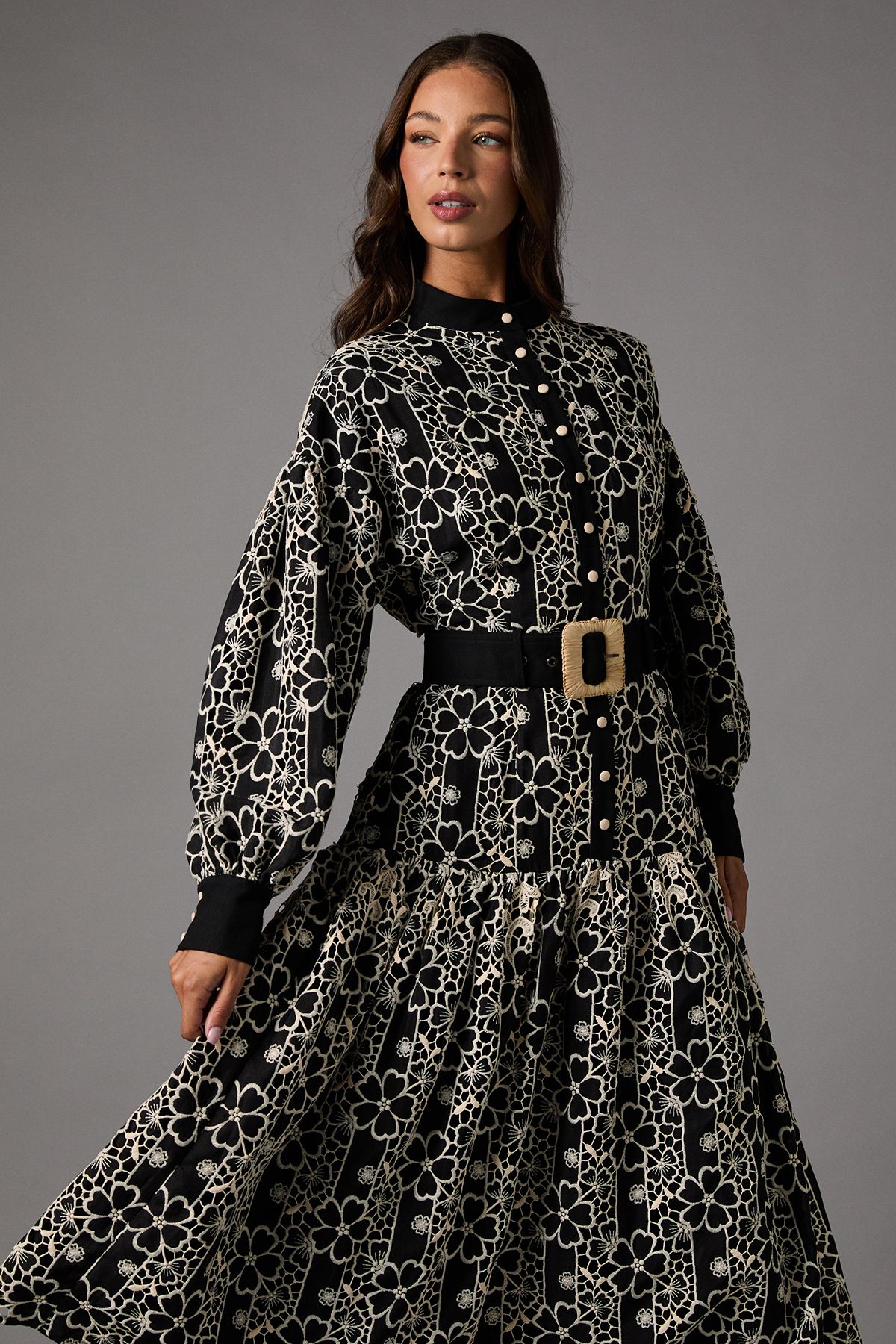 Coast Long Sleeve Belted Shirt Dress