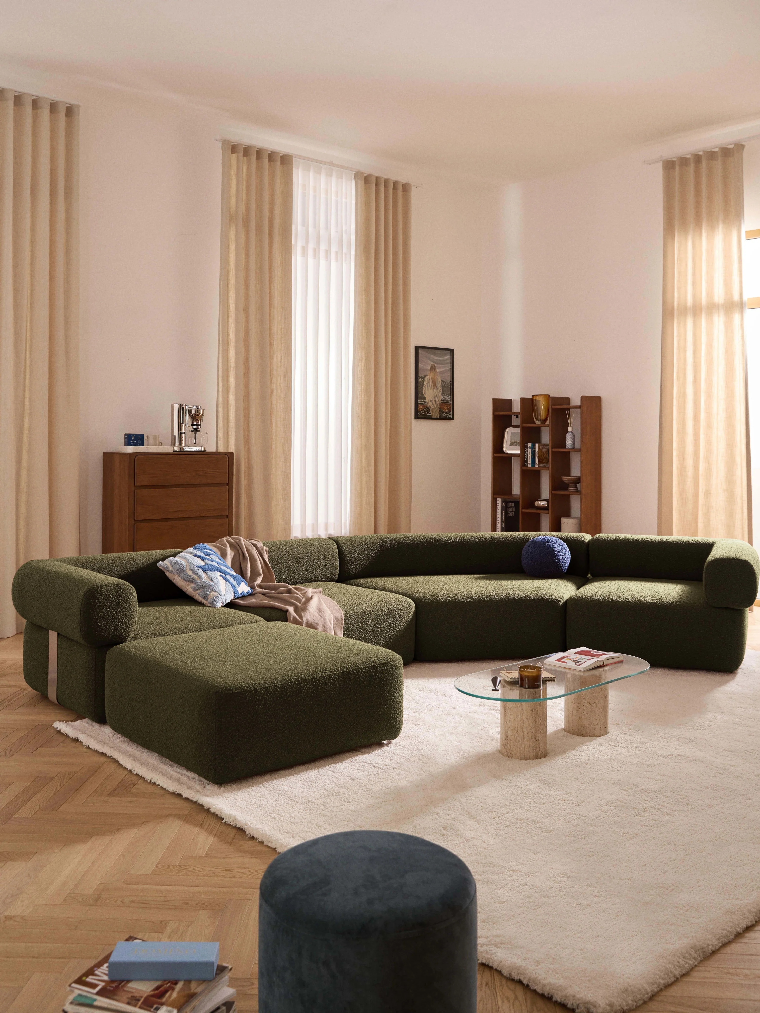 Rundes Bouclé-Eckmodul Anton