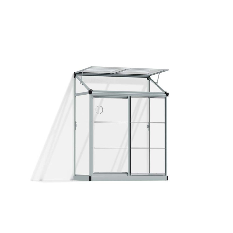 Serre adossée en polycarbonate Lean To argentée 0,7 m² CANOPIA