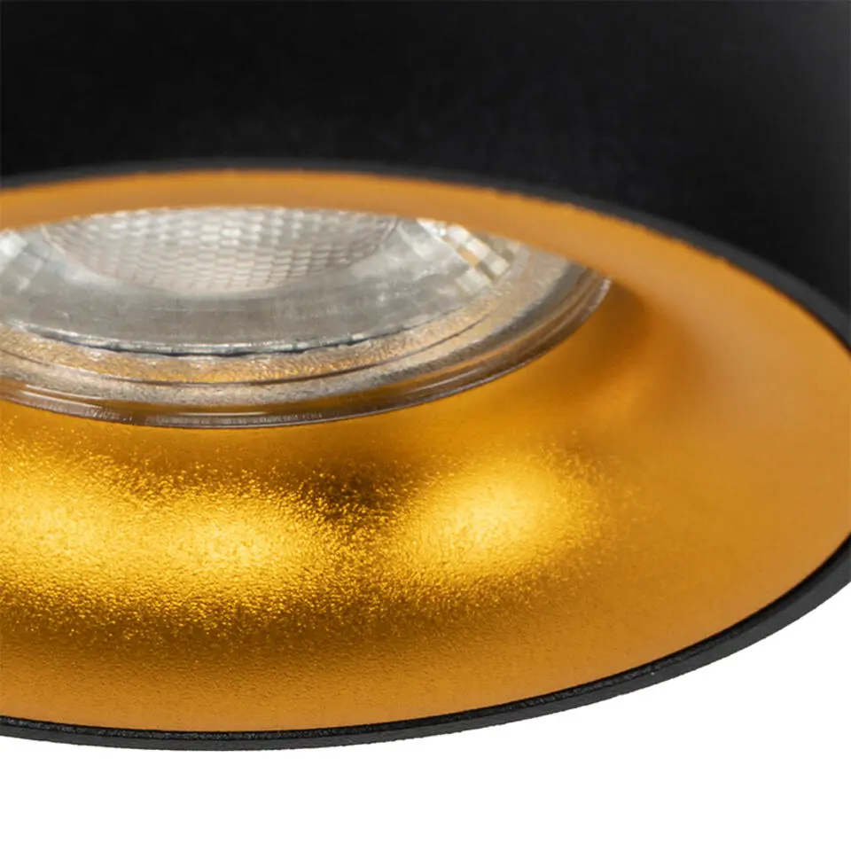 Qazqa inbouwspot mooning zwart gu10