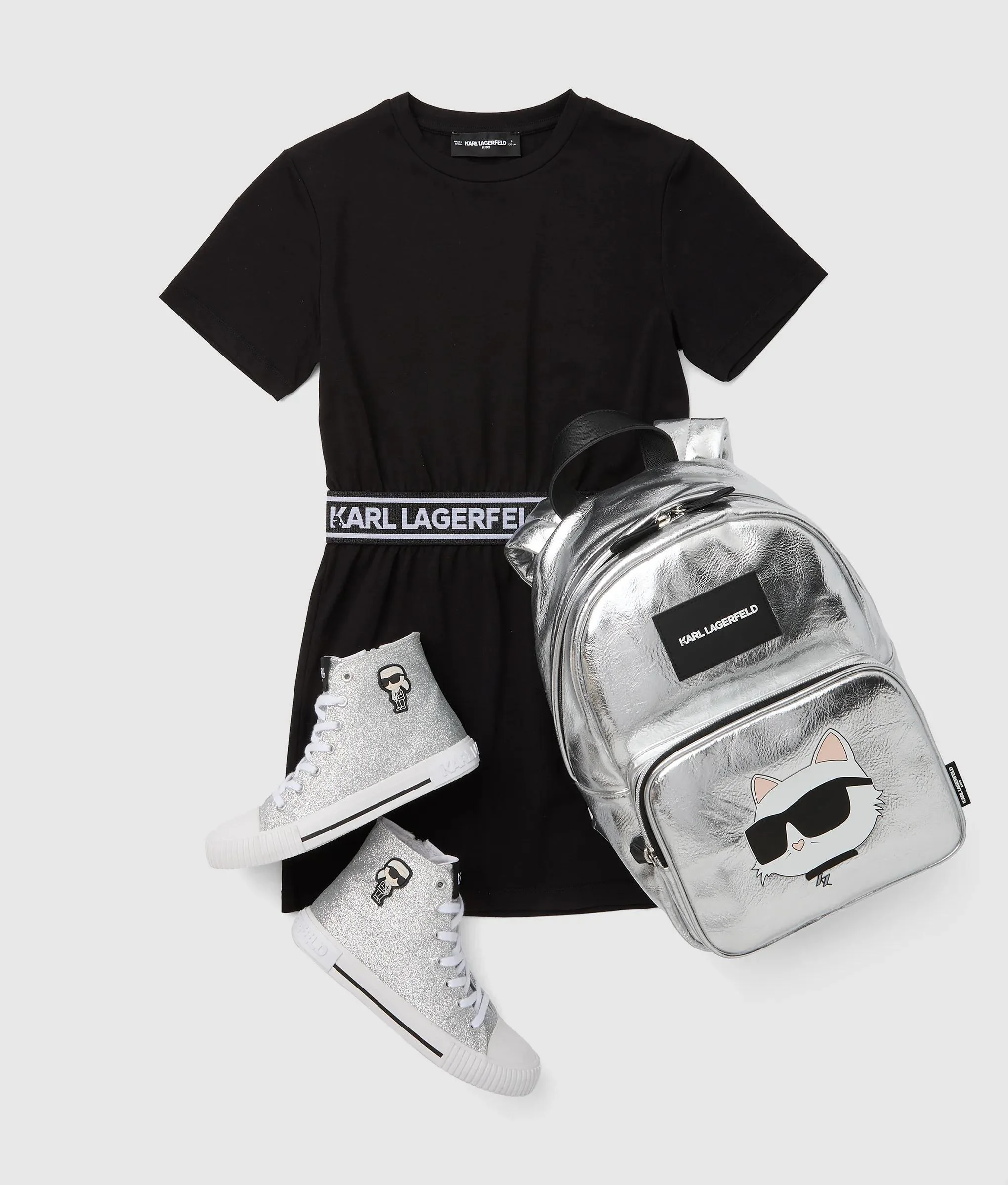 Robe t-shirt avec galon à logo pour fille