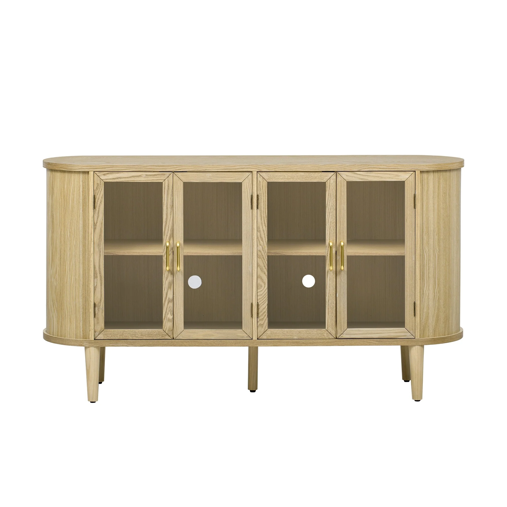 Elegant Farmhouse Sideboard with Glass Doors & Adjustable Shelves by Harper&Bright Designs