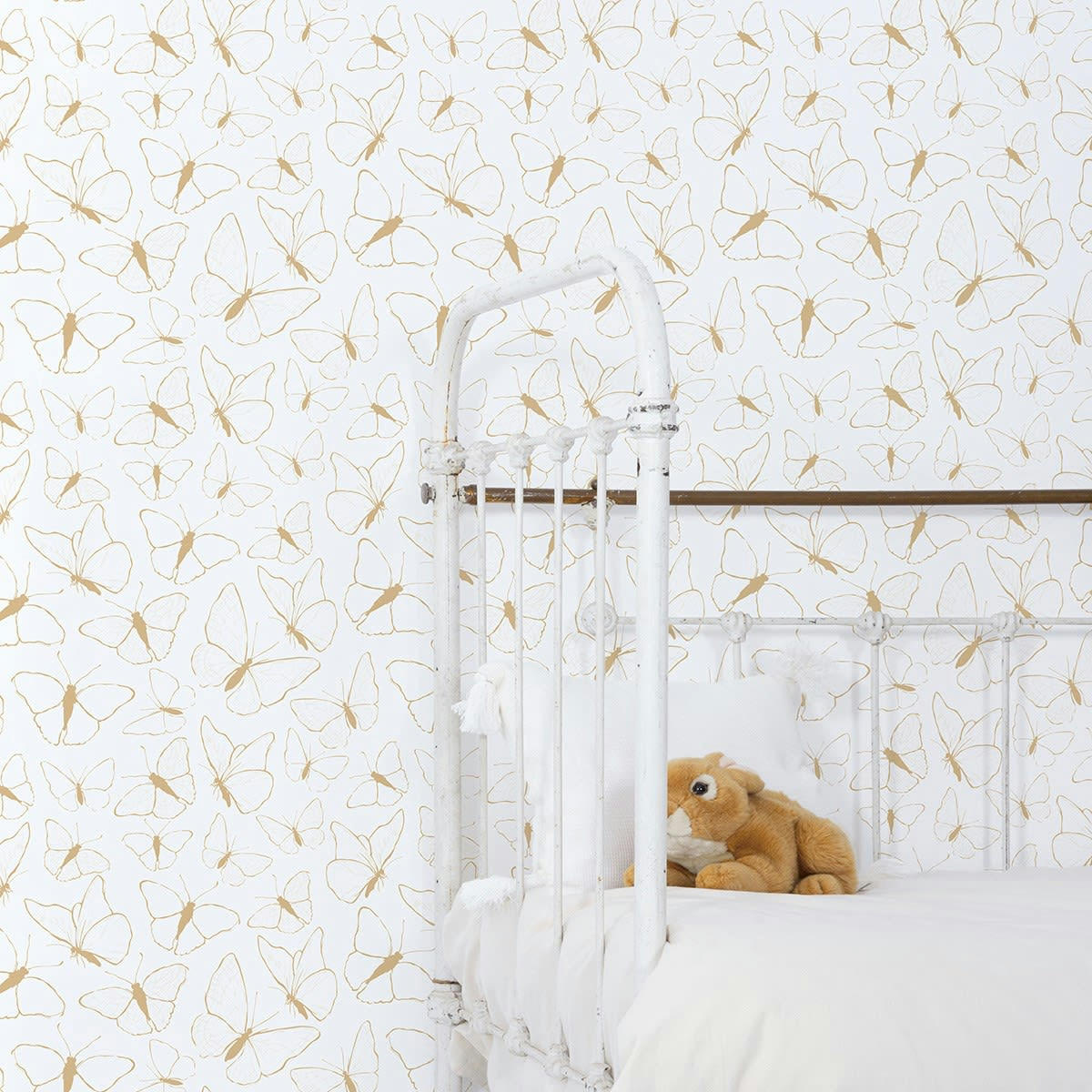 PICNIC DAY - Papier peint butterflies jaune