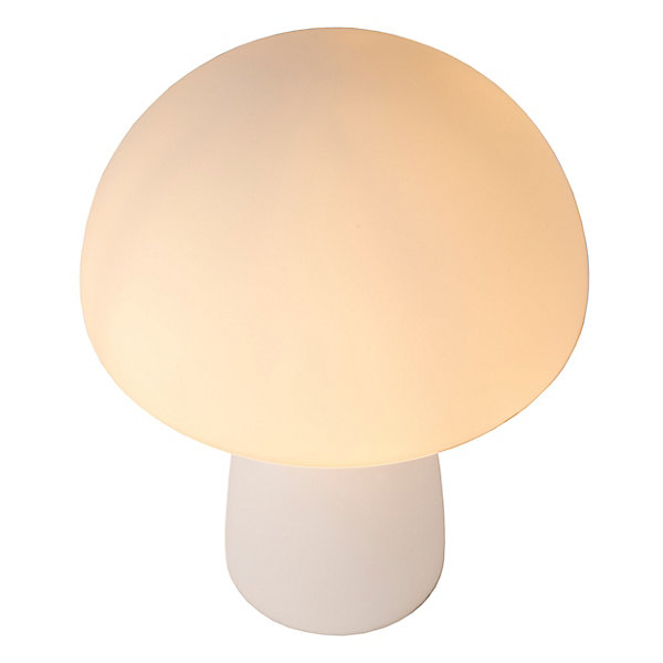 Lampe à poser Fungo verre opaque blanc opalin IP20 E27 60W H.28cm Lucide