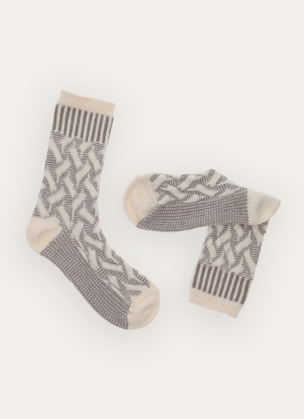 PAIRE DE CHAUSSETTES BICOLORES JESSIE ÉCRU