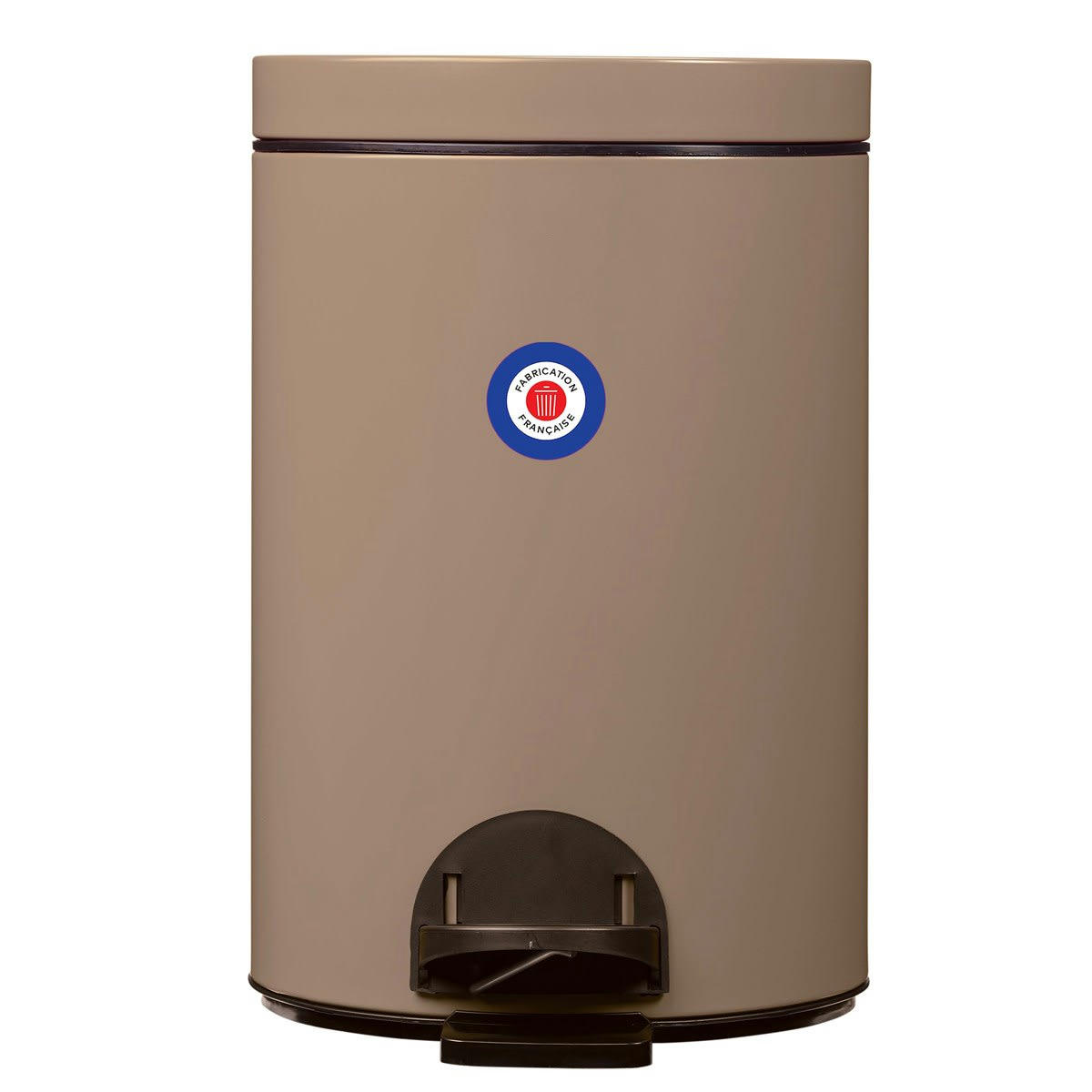 ELORA - Poubelle 14L en Métal Beige foncé